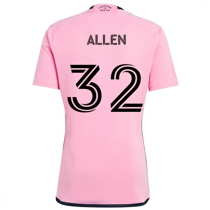 Kinder Fußball Noah Allen #32 Rosa Heimtrikot Trikot 2024/25 T-Shirt Luxemburg