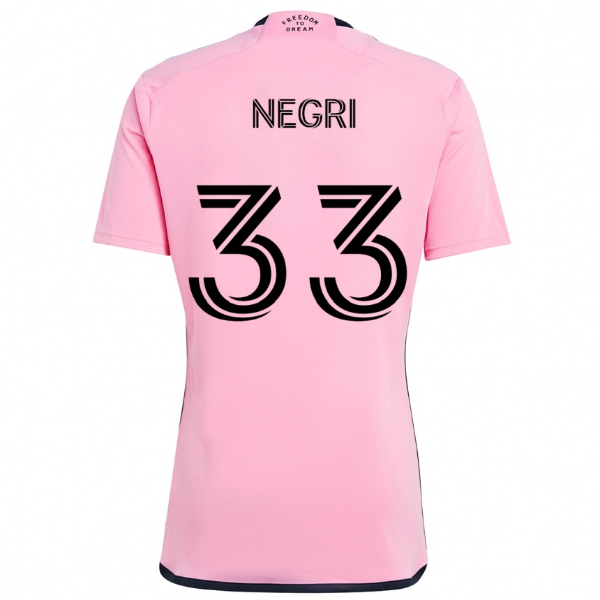 Kinder Fußball Franco Negri #33 Rosa Heimtrikot Trikot 2024/25 T-Shirt Luxemburg