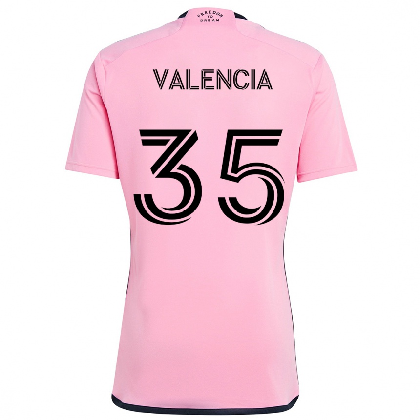 Kinder Fußball Felipe Valencia #35 Rosa Heimtrikot Trikot 2024/25 T-Shirt Luxemburg