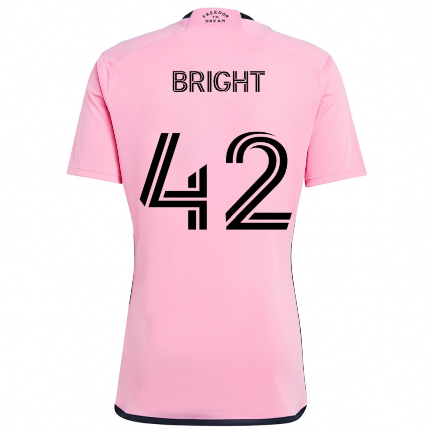 Kinder Fußball Yannick Bright #42 Rosa Heimtrikot Trikot 2024/25 T-Shirt Luxemburg