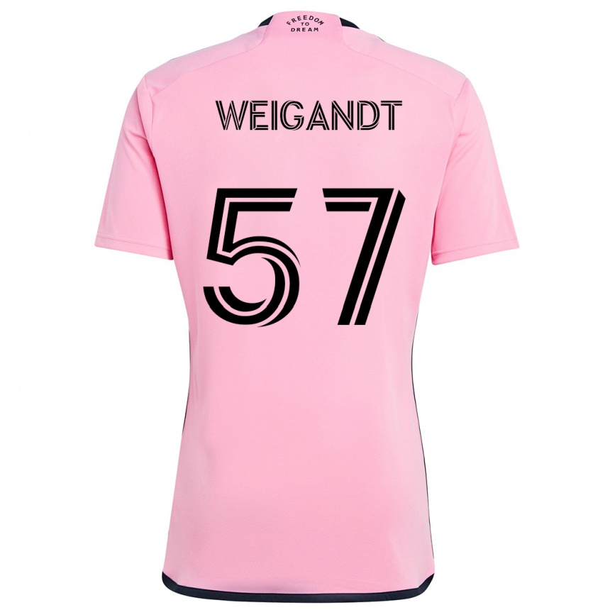 Kinder Fußball Marcelo Weigandt #57 Rosa Heimtrikot Trikot 2024/25 T-Shirt Luxemburg