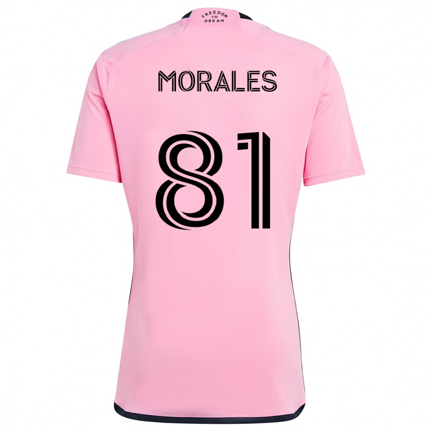 Kinder Fußball Santiago Morales #81 Rosa Heimtrikot Trikot 2024/25 T-Shirt Luxemburg