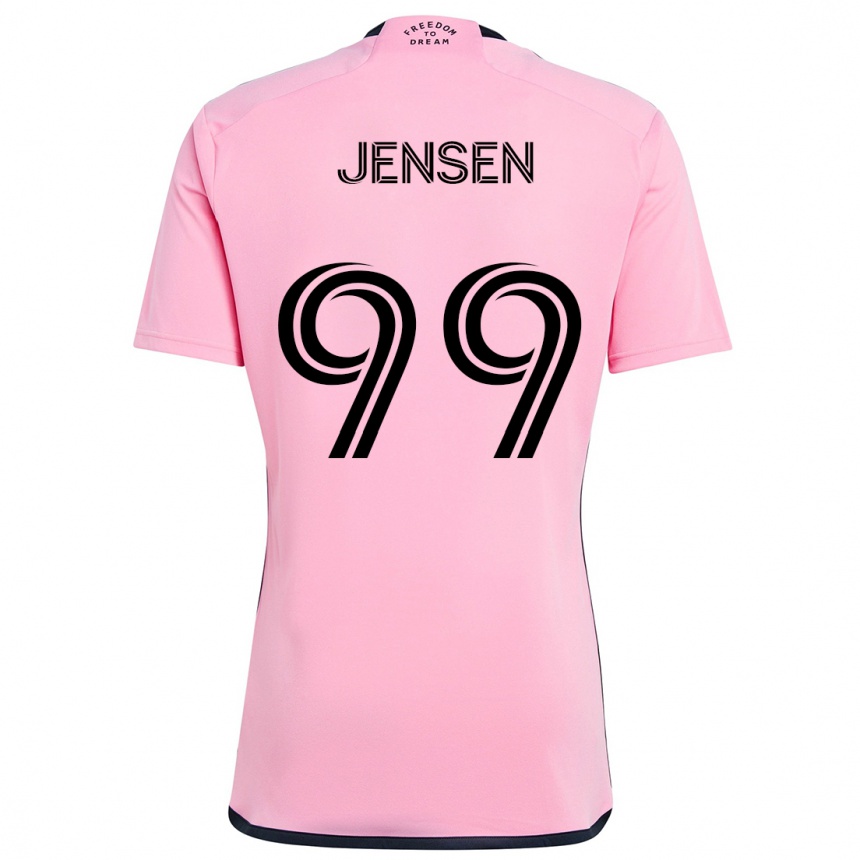 Kinder Fußball Cole Jensen #99 Rosa Heimtrikot Trikot 2024/25 T-Shirt Luxemburg