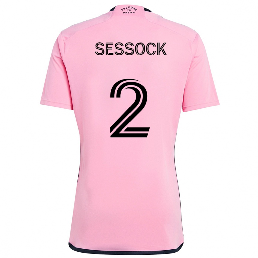 Kinder Fußball Nykolas Sessock #2 Rosa Heimtrikot Trikot 2024/25 T-Shirt Luxemburg