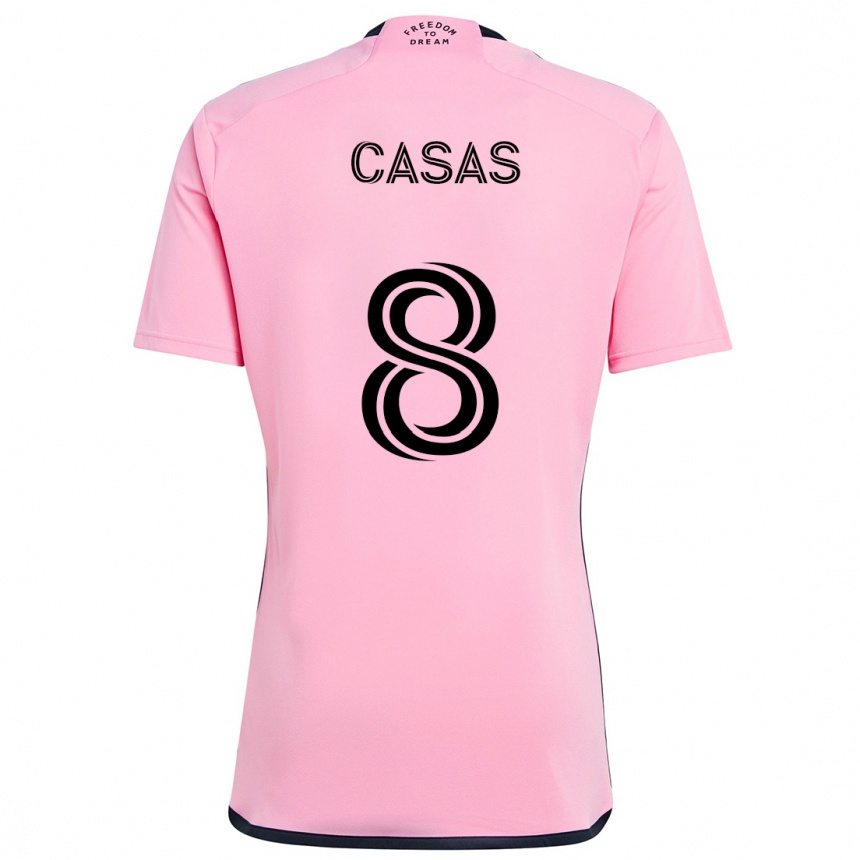 Kinder Fußball Pep Casas #8 Rosa Heimtrikot Trikot 2024/25 T-Shirt Luxemburg