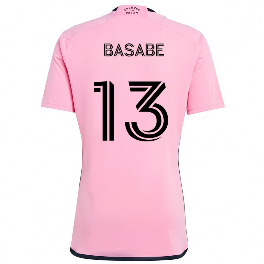 Kinder Fußball Samuel Basabe #13 Rosa Heimtrikot Trikot 2024/25 T-Shirt Luxemburg