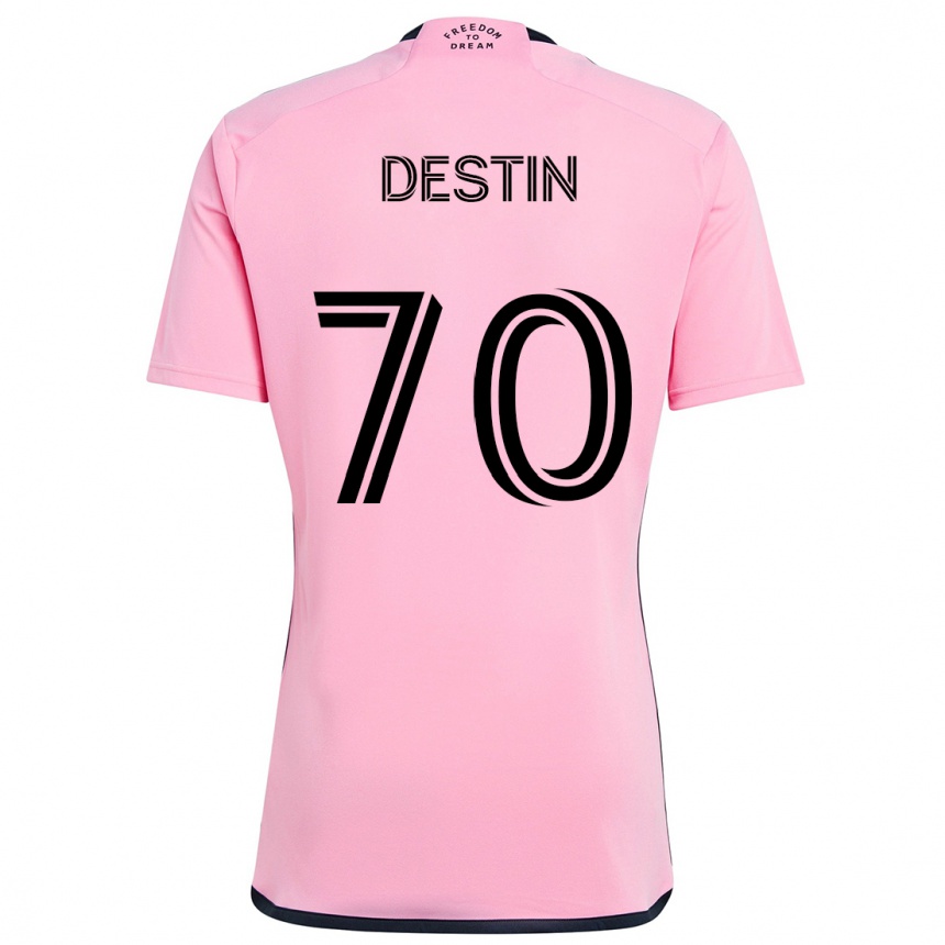 Kinder Fußball Bryan Destin #70 Rosa Heimtrikot Trikot 2024/25 T-Shirt Luxemburg