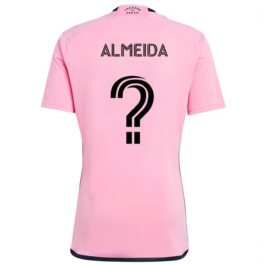 Kinder Fußball Nicholas Almeida #0 Rosa Heimtrikot Trikot 2024/25 T-Shirt Luxemburg