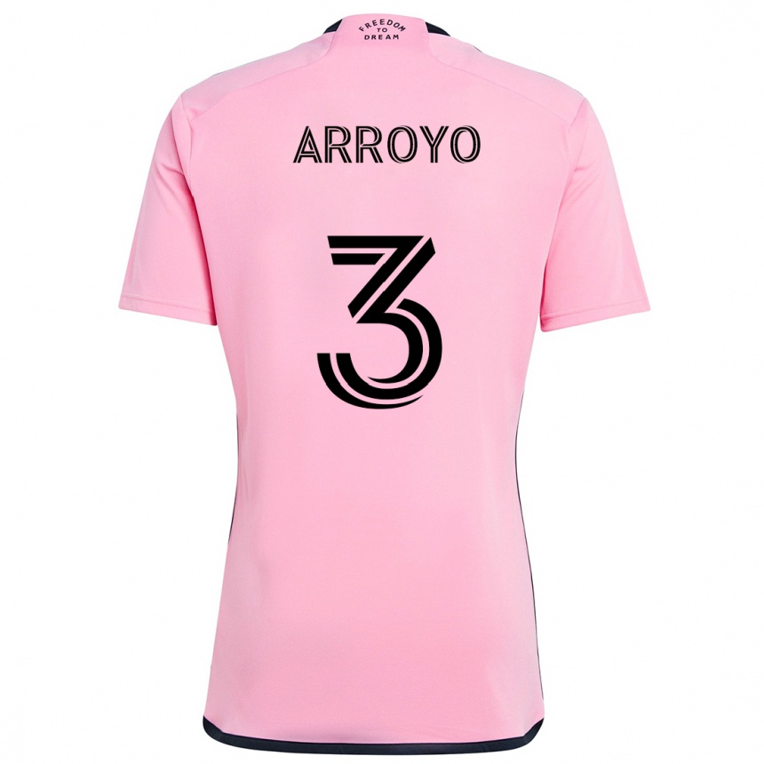 Kinder Fußball Dixon Arroyo #3 Rosa Heimtrikot Trikot 2024/25 T-Shirt Luxemburg