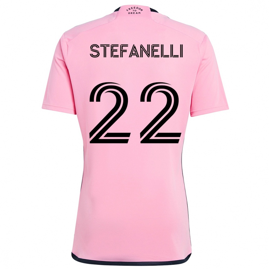 Kinder Fußball Nicolás Stefanelli #22 Rosa Heimtrikot Trikot 2024/25 T-Shirt Luxemburg