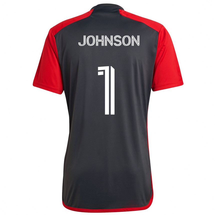 Kinder Fußball Sean Johnson #1 Grau Rot Heimtrikot Trikot 2024/25 T-Shirt Luxemburg