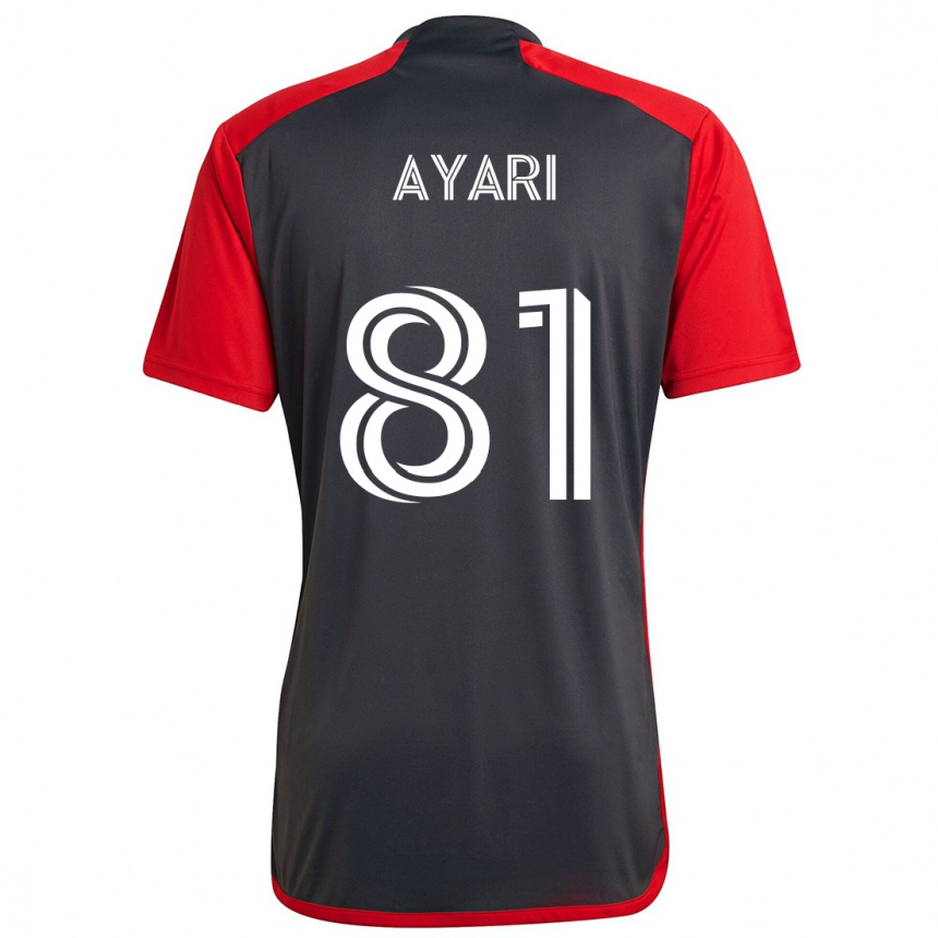 Kinder Fußball Hassan Ayari #81 Grau Rot Heimtrikot Trikot 2024/25 T-Shirt Luxemburg