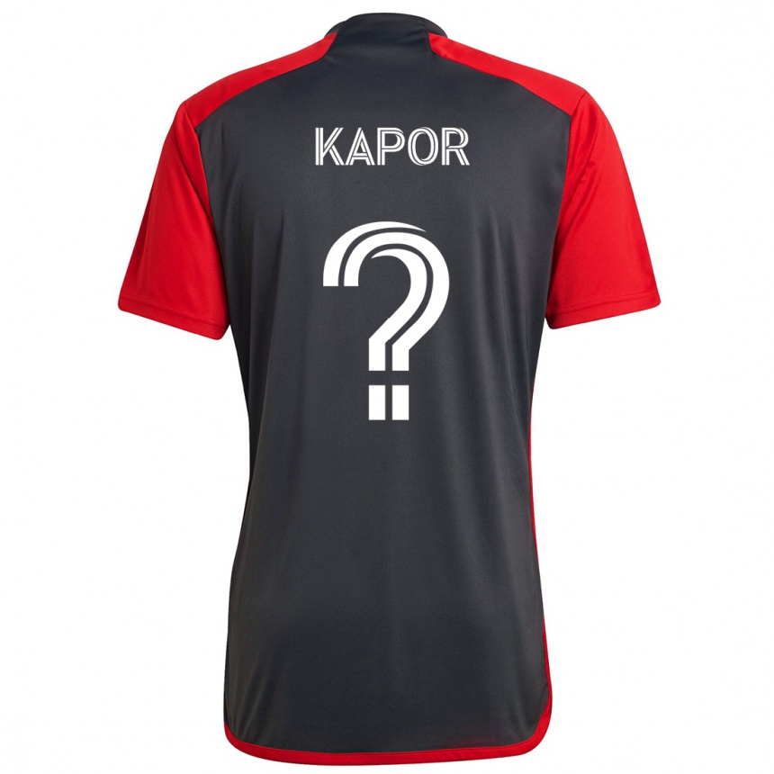 Kinder Fußball Stefan Kapor #0 Grau Rot Heimtrikot Trikot 2024/25 T-Shirt Luxemburg