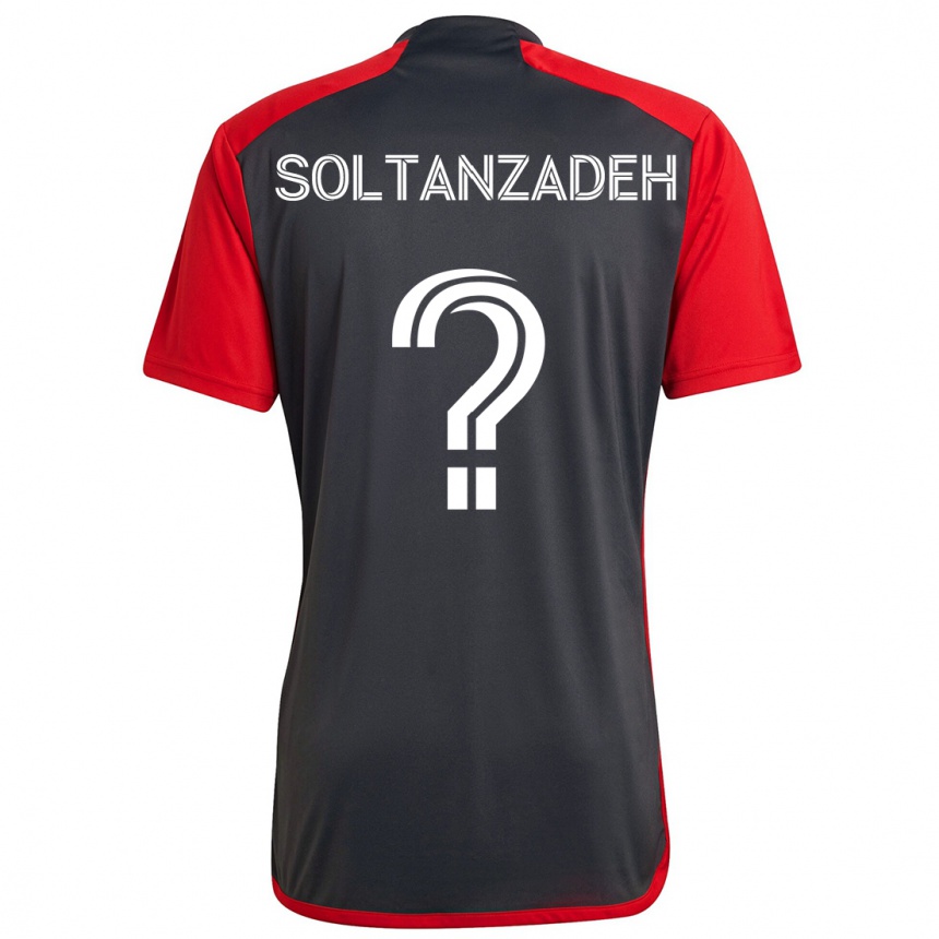 Kinder Fußball Shayan Soltanzadeh #0 Grau Rot Heimtrikot Trikot 2024/25 T-Shirt Luxemburg