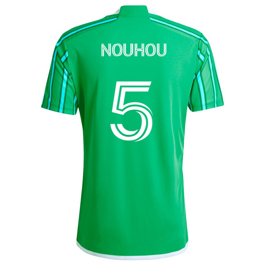 Kinder Fußball Nouhou #5 Grün Weiß Heimtrikot Trikot 2024/25 T-Shirt Luxemburg