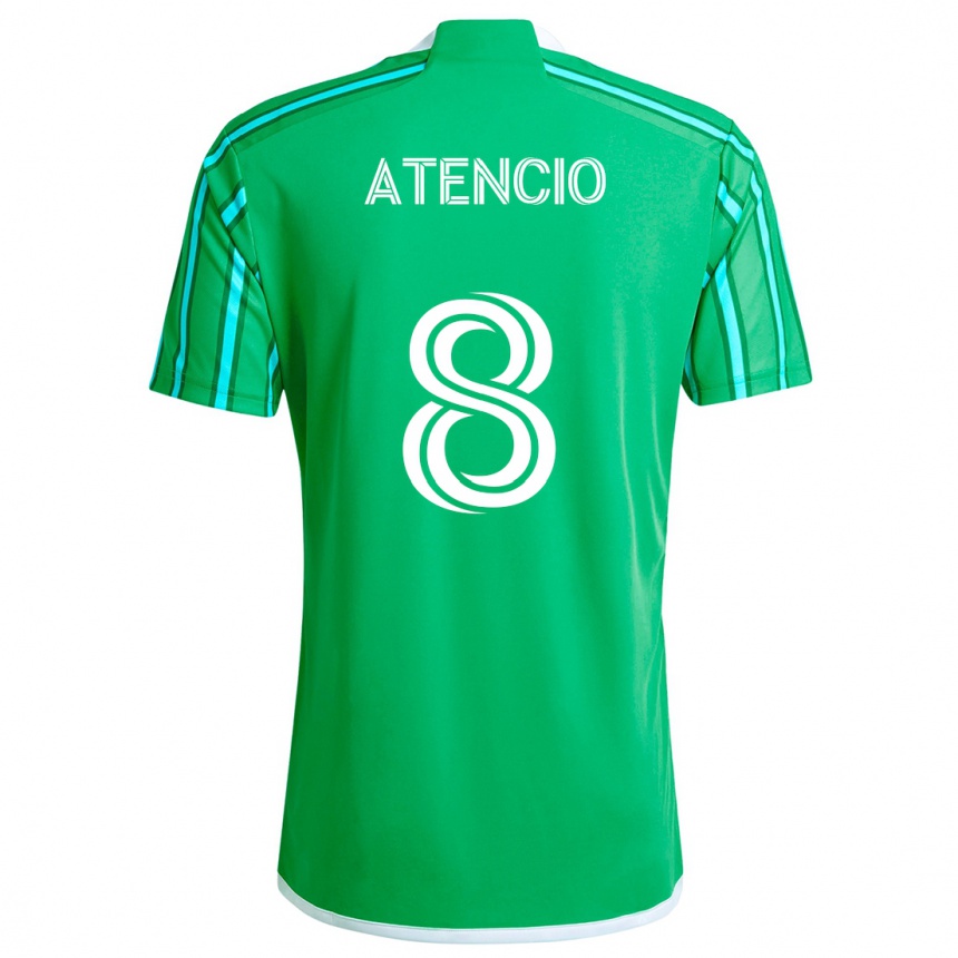 Kinder Fußball Josh Atencio #8 Grün Weiß Heimtrikot Trikot 2024/25 T-Shirt Luxemburg