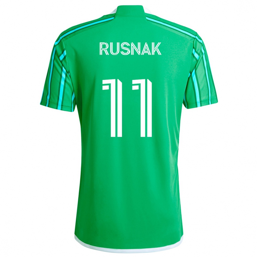 Kinder Fußball Albert Rusnák #11 Grün Weiß Heimtrikot Trikot 2024/25 T-Shirt Luxemburg