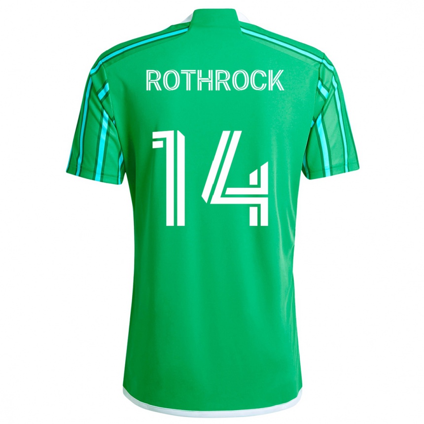 Kinder Fußball Paul Rothrock #14 Grün Weiß Heimtrikot Trikot 2024/25 T-Shirt Luxemburg