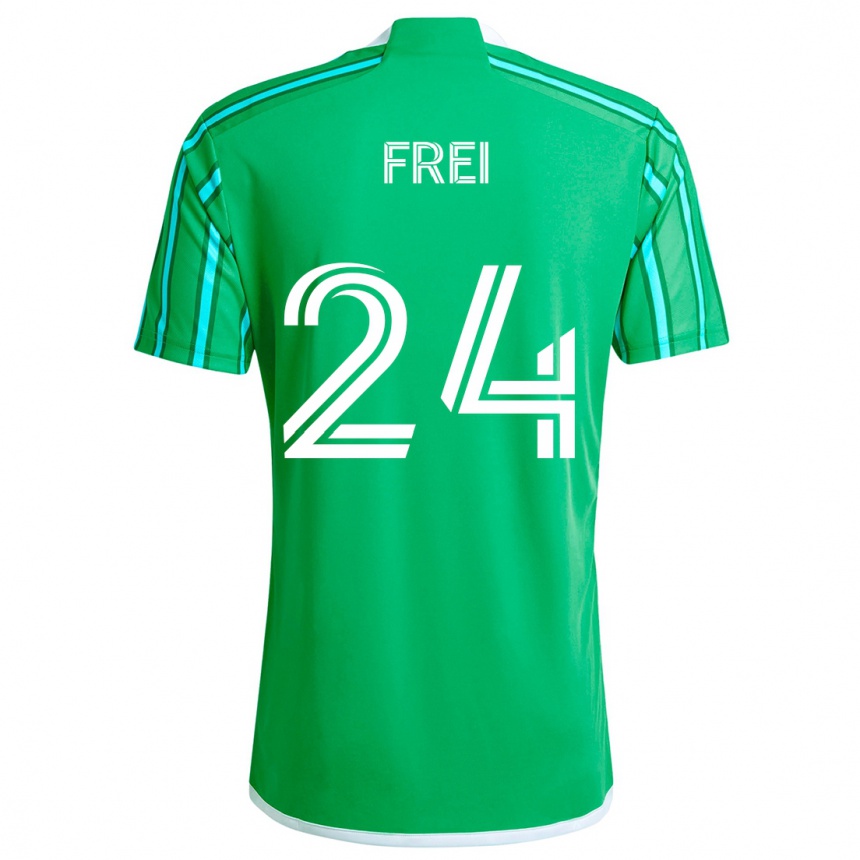 Kinder Fußball Stefan Frei #24 Grün Weiß Heimtrikot Trikot 2024/25 T-Shirt Luxemburg