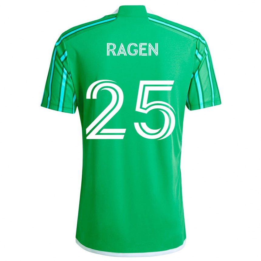 Kinder Fußball Jackson Ragen #25 Grün Weiß Heimtrikot Trikot 2024/25 T-Shirt Luxemburg