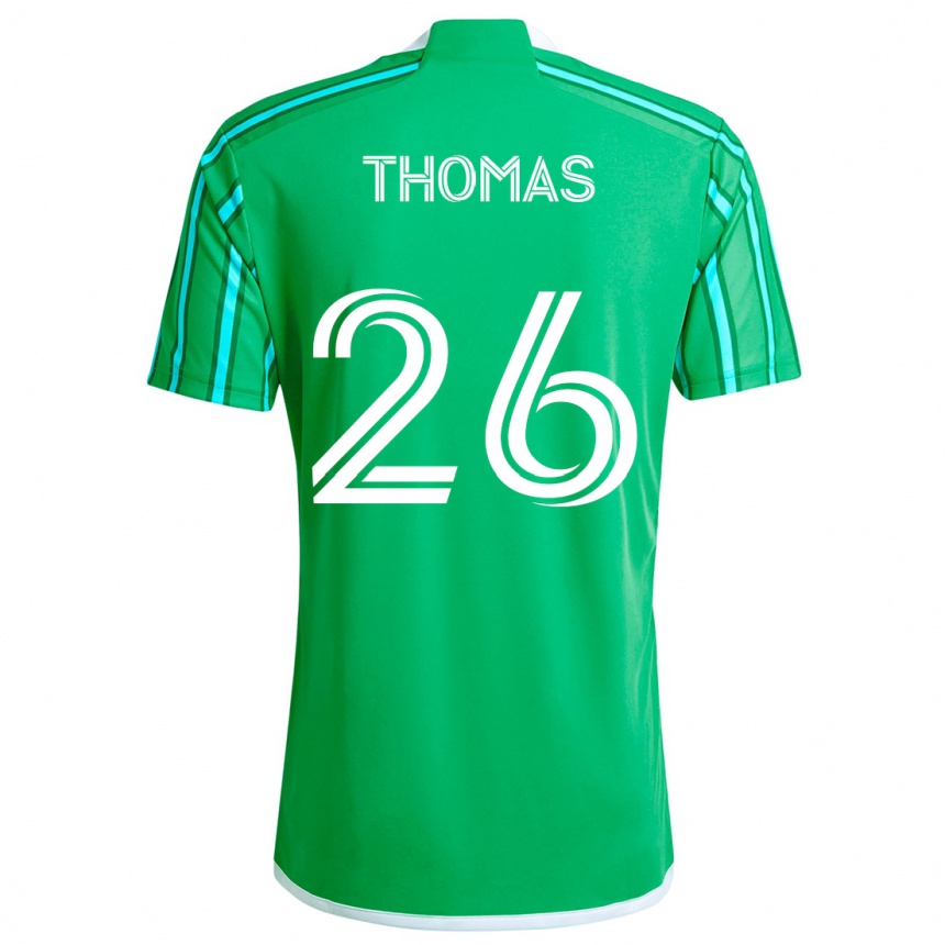 Kinder Fußball Andrew Thomas #26 Grün Weiß Heimtrikot Trikot 2024/25 T-Shirt Luxemburg