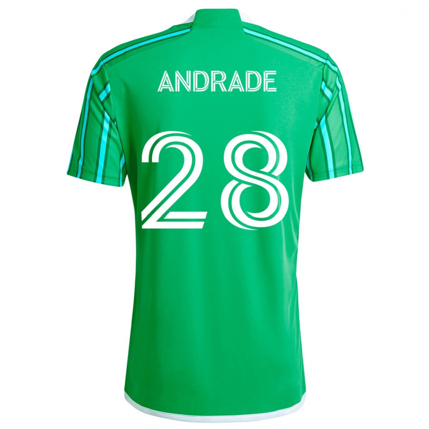 Kinder Fußball Yeimar Gómez Andrade #28 Grün Weiß Heimtrikot Trikot 2024/25 T-Shirt Luxemburg