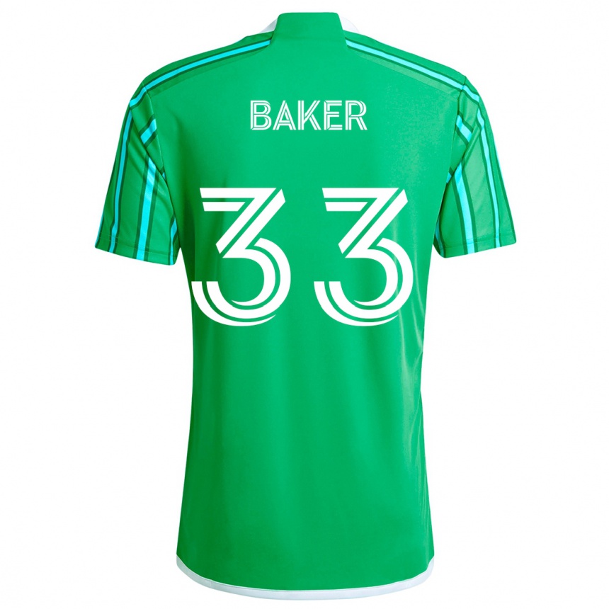 Kinder Fußball Cody Baker #33 Grün Weiß Heimtrikot Trikot 2024/25 T-Shirt Luxemburg