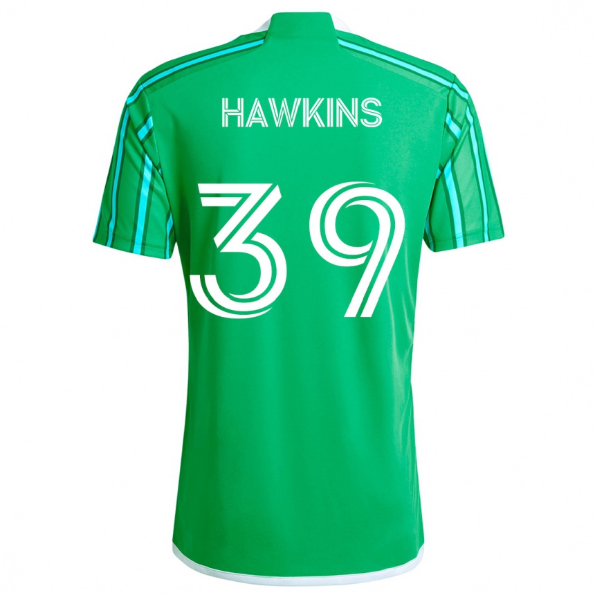 Kinder Fußball Stuart Hawkins #39 Grün Weiß Heimtrikot Trikot 2024/25 T-Shirt Luxemburg