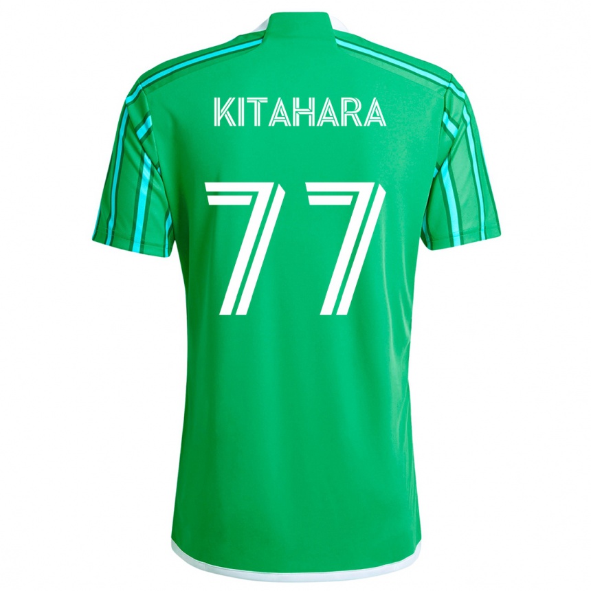 Kinder Fußball Sota Kitahara #77 Grün Weiß Heimtrikot Trikot 2024/25 T-Shirt Luxemburg