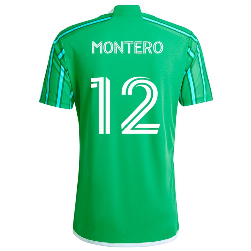 Kinder Fußball Fredy Montero #12 Grün Weiß Heimtrikot Trikot 2024/25 T-Shirt Luxemburg