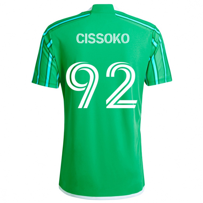 Kinder Fußball Abdoulaye Cissoko #92 Grün Weiß Heimtrikot Trikot 2024/25 T-Shirt Luxemburg