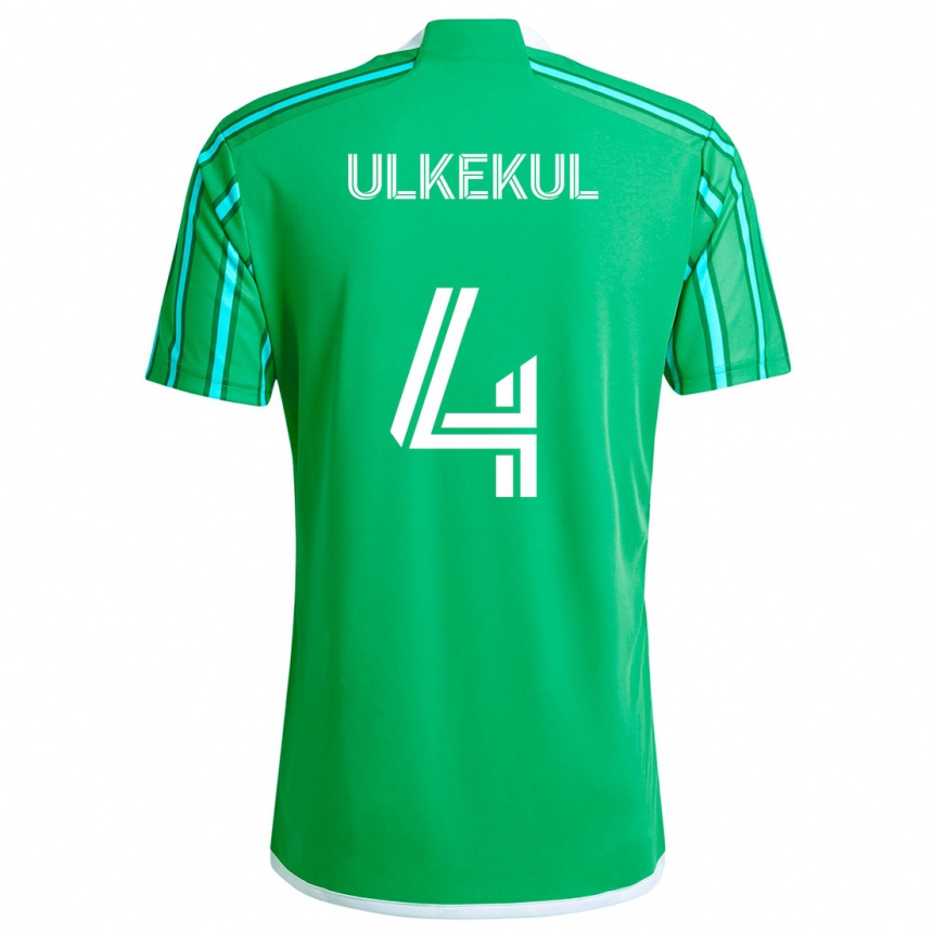 Kinder Fußball Jodi Ulkekul #4 Grün Weiß Heimtrikot Trikot 2024/25 T-Shirt Luxemburg