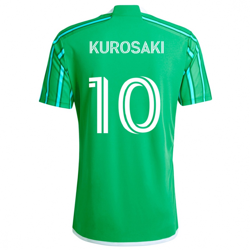 Kinder Fußball Yuuka Kurosaki #10 Grün Weiß Heimtrikot Trikot 2024/25 T-Shirt Luxemburg