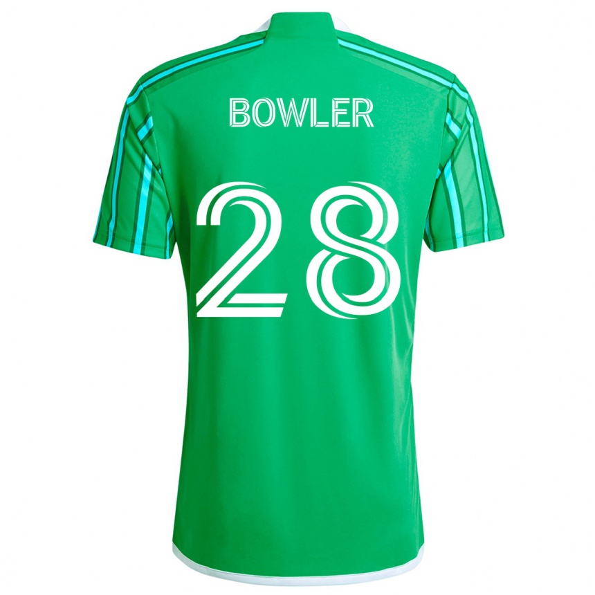 Kinder Fußball Rachel Bowler #28 Grün Weiß Heimtrikot Trikot 2024/25 T-Shirt Luxemburg