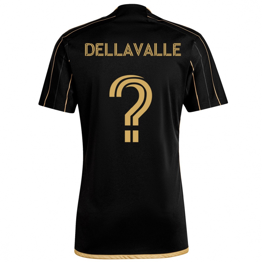 Kinder Fußball Lorenzo Dellavalle #0 Schwarzes Gold Heimtrikot Trikot 2024/25 T-Shirt Luxemburg