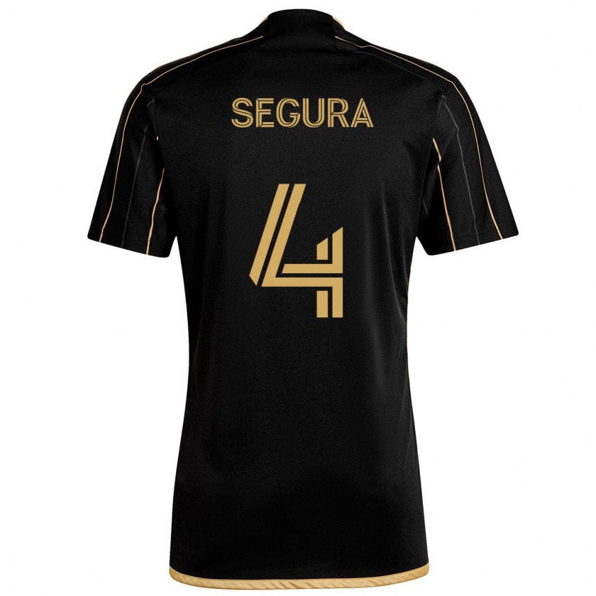 Kinder Fußball Eddie Segura #4 Schwarzes Gold Heimtrikot Trikot 2024/25 T-Shirt Luxemburg