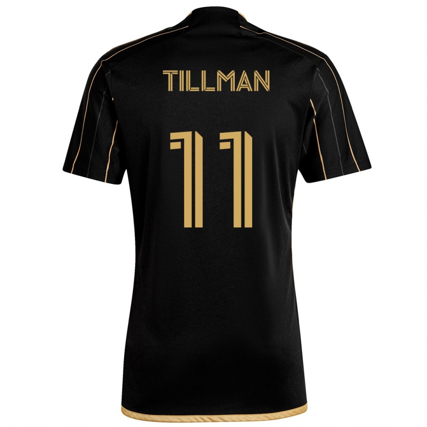 Kinder Fußball Timothy Tillman #11 Schwarzes Gold Heimtrikot Trikot 2024/25 T-Shirt Luxemburg