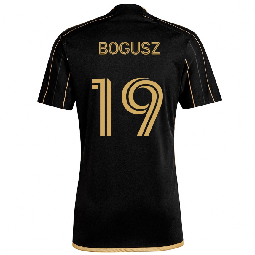 Kinder Fußball Mateusz Bogusz #19 Schwarzes Gold Heimtrikot Trikot 2024/25 T-Shirt Luxemburg