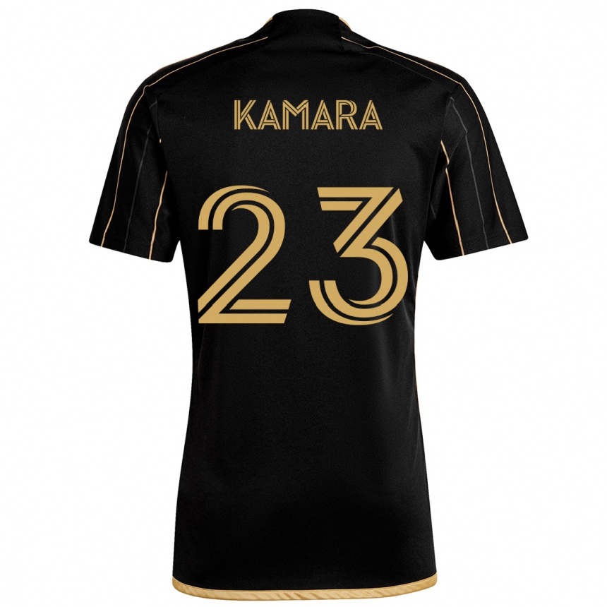 Kinder Fußball Kei Kamara #23 Schwarzes Gold Heimtrikot Trikot 2024/25 T-Shirt Luxemburg