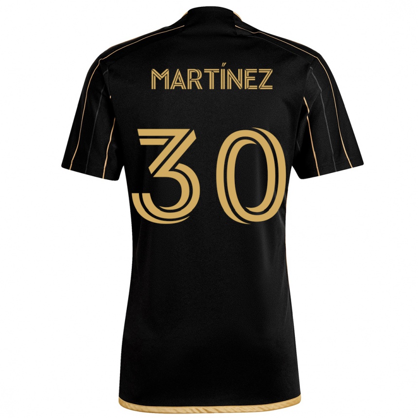 Kinder Fußball David Martínez #30 Schwarzes Gold Heimtrikot Trikot 2024/25 T-Shirt Luxemburg