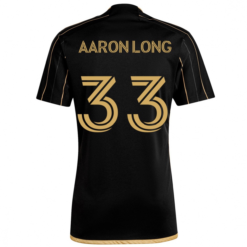 Kinder Fußball Aaron Long #33 Schwarzes Gold Heimtrikot Trikot 2024/25 T-Shirt Luxemburg