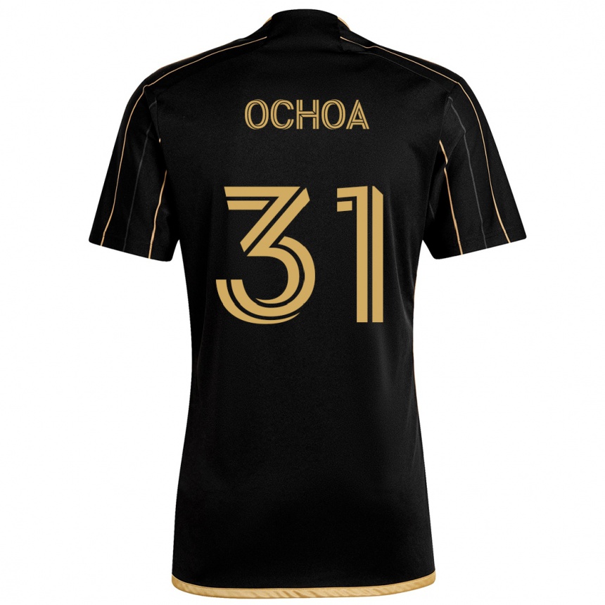 Kinder Fußball David Ochoa #31 Schwarzes Gold Heimtrikot Trikot 2024/25 T-Shirt Luxemburg