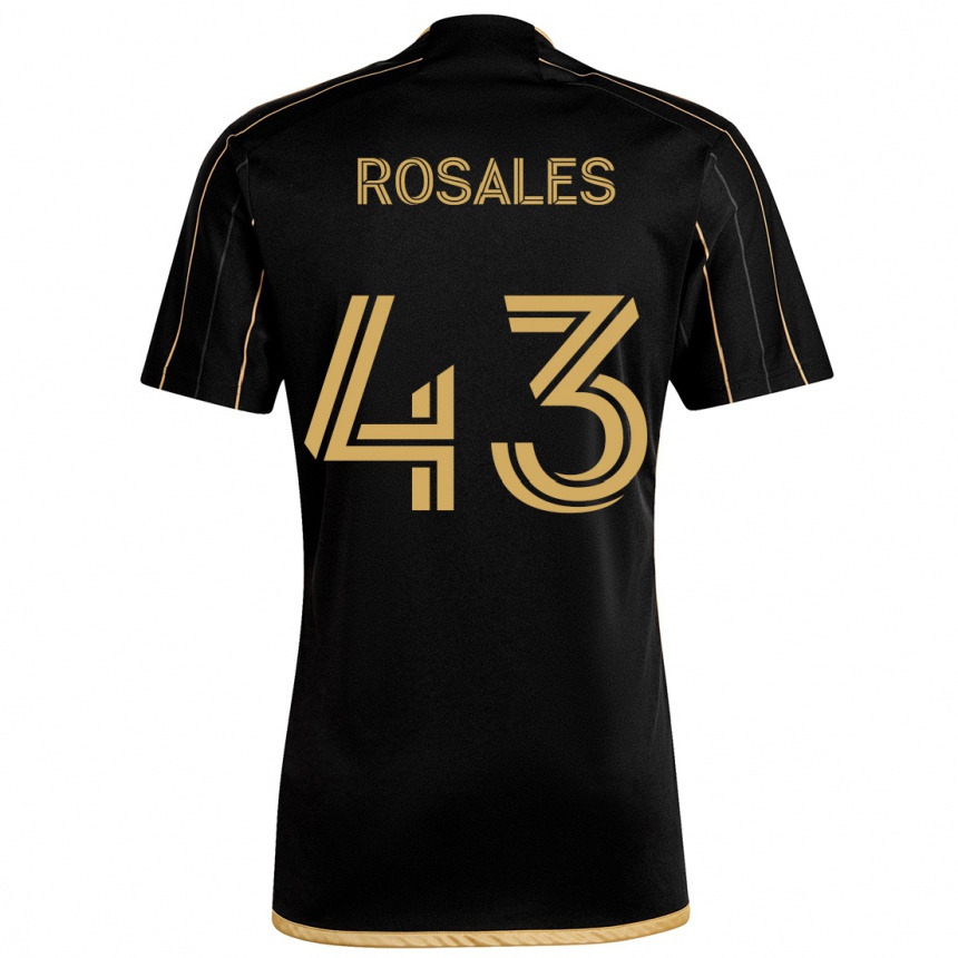 Kinder Fußball Diego Rosales #43 Schwarzes Gold Heimtrikot Trikot 2024/25 T-Shirt Luxemburg