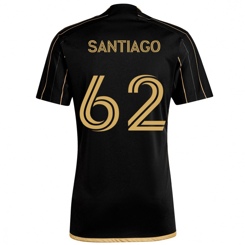 Kinder Fußball Joshua Santiago #62 Schwarzes Gold Heimtrikot Trikot 2024/25 T-Shirt Luxemburg