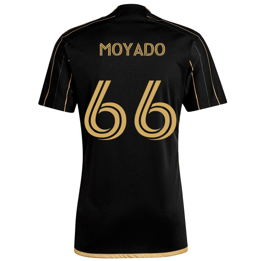 Kinder Fußball Bryan Moyado #66 Schwarzes Gold Heimtrikot Trikot 2024/25 T-Shirt Luxemburg