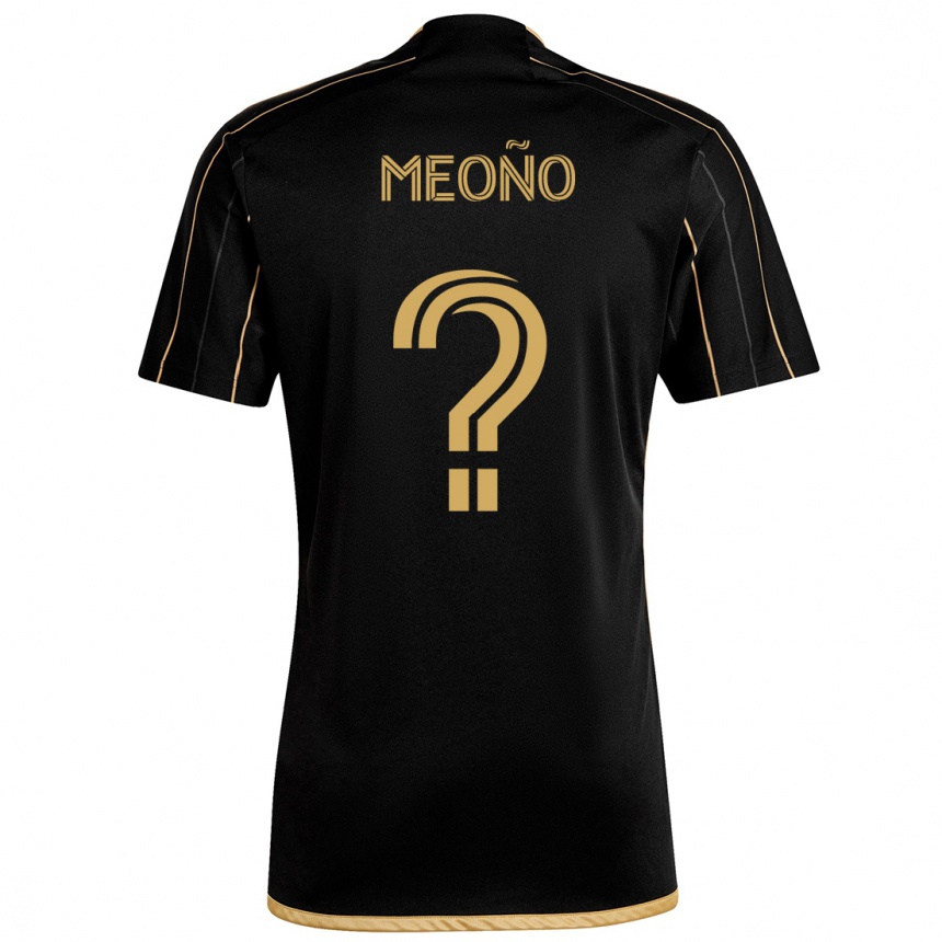 Kinder Fußball Aaron Meoño #0 Schwarzes Gold Heimtrikot Trikot 2024/25 T-Shirt Luxemburg