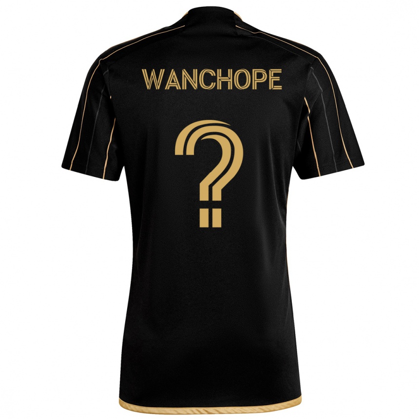 Kinder Fußball Matías Wanchope #0 Schwarzes Gold Heimtrikot Trikot 2024/25 T-Shirt Luxemburg