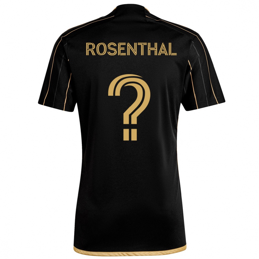 Kinder Fußball Charlie Rosenthal #0 Schwarzes Gold Heimtrikot Trikot 2024/25 T-Shirt Luxemburg