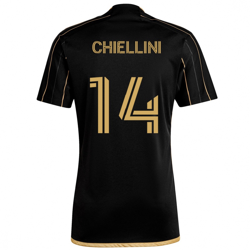 Kinder Fußball Giorgio Chiellini #14 Schwarzes Gold Heimtrikot Trikot 2024/25 T-Shirt Luxemburg