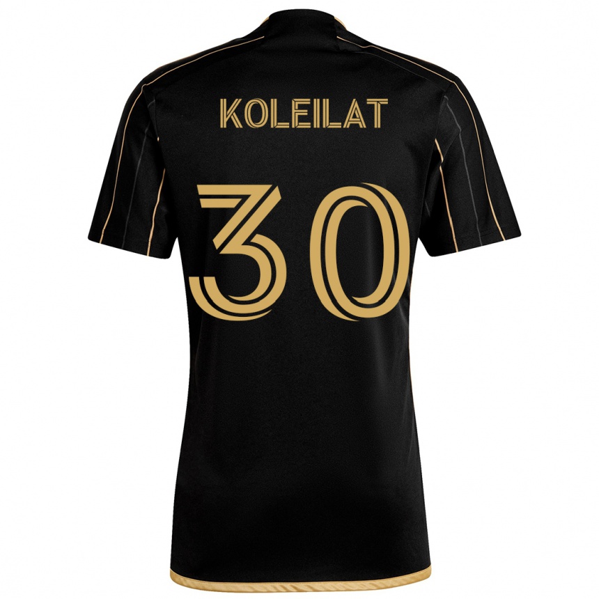 Kinder Fußball Jassem Koleilat #30 Schwarzes Gold Heimtrikot Trikot 2024/25 T-Shirt Luxemburg